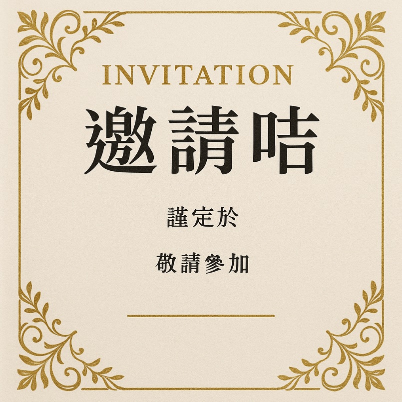 中文AI工具大全: AI生成繁體中文字邀請咭設計