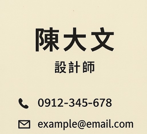 AI生成繁體中文字名片設計